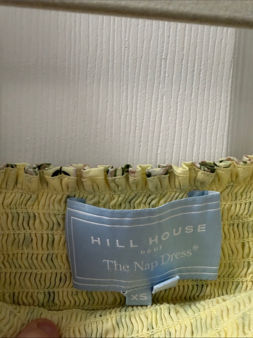 Hill House Kids Puff-Sleeve Smocked Dress - Green on Cream - Picture 2 of 2